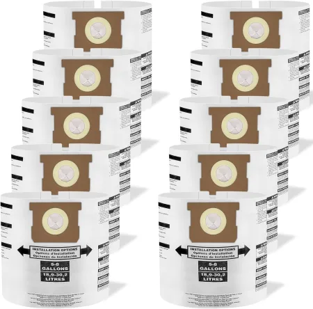 10 Pack Vacuum 90661 Type E Replacement Bags for Shop Vac 5-8 Gallon Vacuum 90661,Type E-9066100,906-611,9066133,Type H-