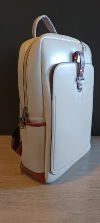 Bromen womens backpack beige measures 40x30x15cm 